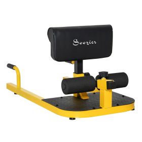 Soozier 3-in-1 Multifunctional Padded Push Up Sit Up Deep Sissy Squat Machine Yellow